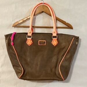 Paul’s Boutique London Brown and Pink Tote Bag Handbag Purse